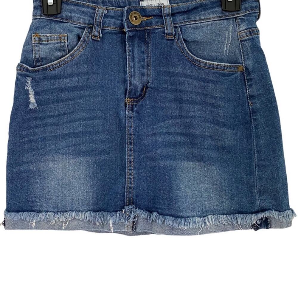 Gogo Jeans Blue Super Soft Distressed Denim Mini Skirt, Juniors Size 3